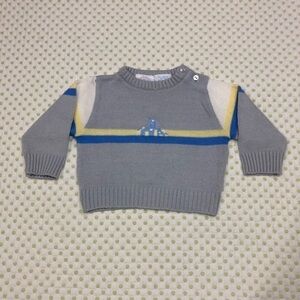 MINE ALONE - BOYS BABY BLUE SWEATER SZ 6-9 MOS